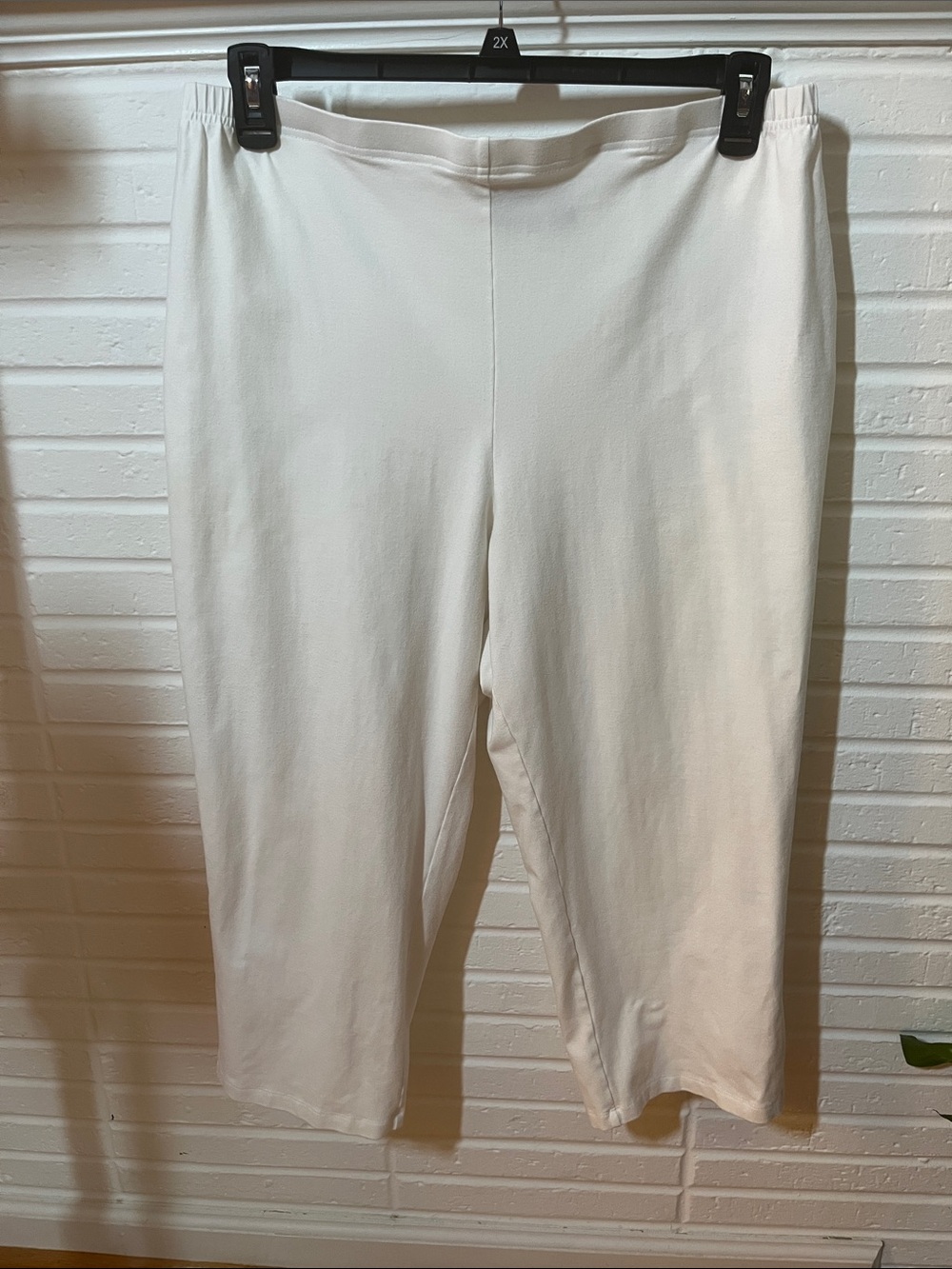Women’s Cream Pull-On Crop Pants - Soft Stretch Knit